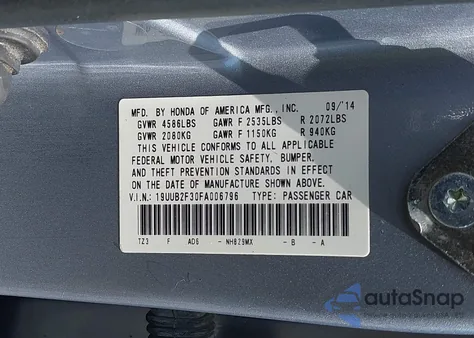 2015 Acura Tlx V6 from USA, damaged, VIN 19UUB2F30FA006796